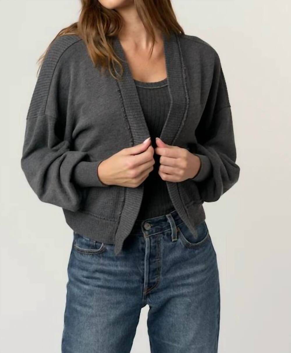 NEW PROJECT SOCIAL T boulder thermal mixed cardigan in black